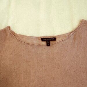 Eileen Fisher pink drape fine knit sheer sweater.   Size S